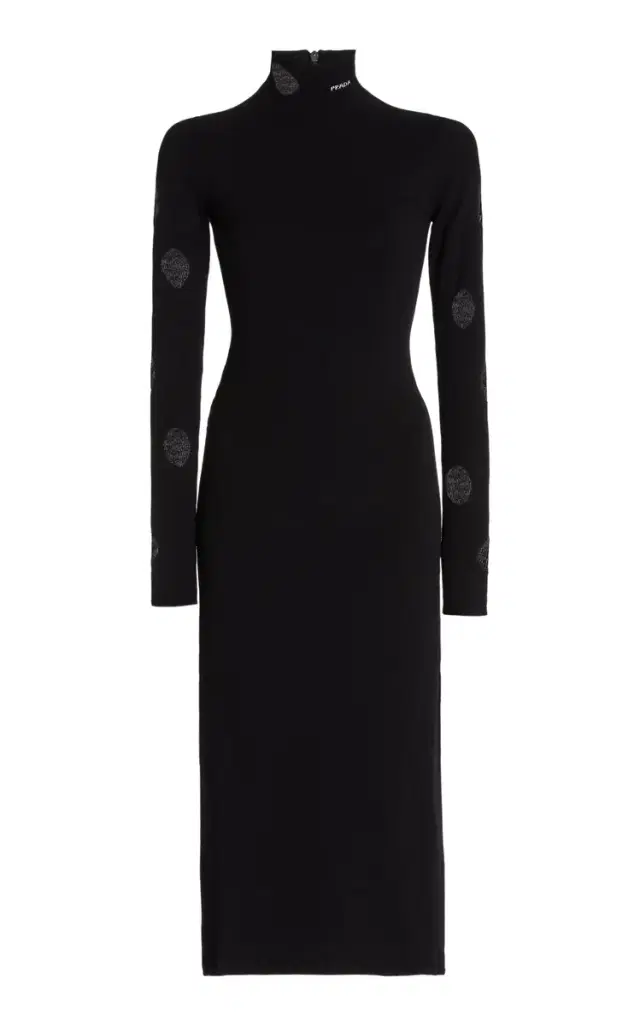 Prada Cutout Jersey Midi Dress