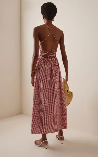 Posse Lori Tie-Back Cotton Maxi Dress | Thumbnail 4 Posse Lori Tie-Back Cotton Maxi Dress | Thumbnail 4