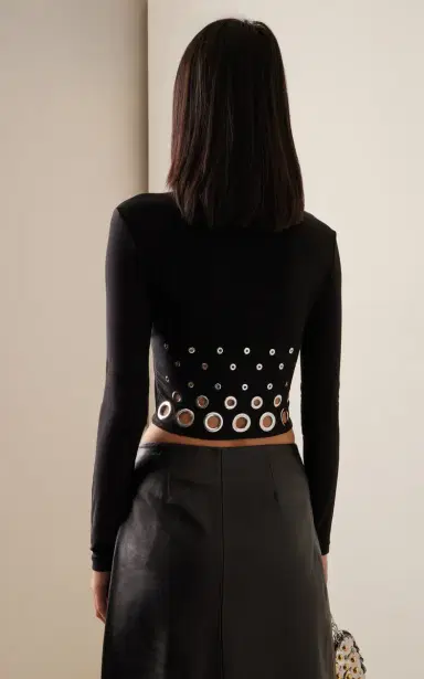 Rabanne Eyelet-Detailed Crop Top | Thumbnail 4