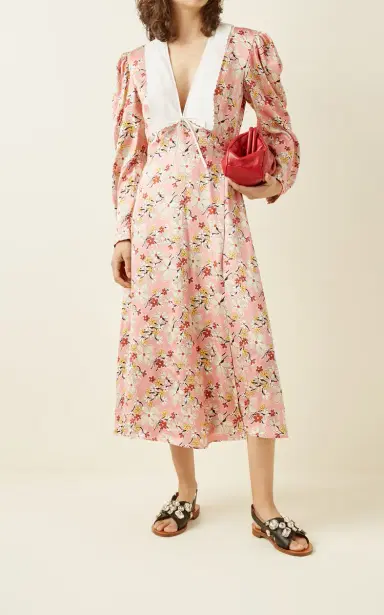 Miu Miu Printed Satin Sable Dress | Thumbnail 2 Miu Miu Printed Satin Sable Dress | Thumbnail 2
