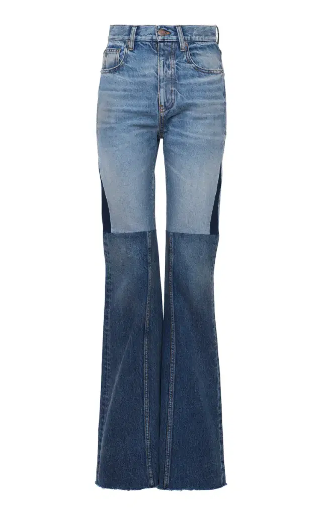 Patchwork Rigid High-Rise Flared-Leg Jeans
