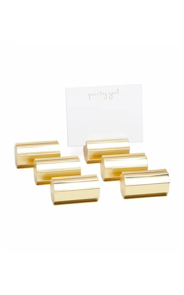 Stella Set-of-Six Gold-Tone Placecard Holders - Gold