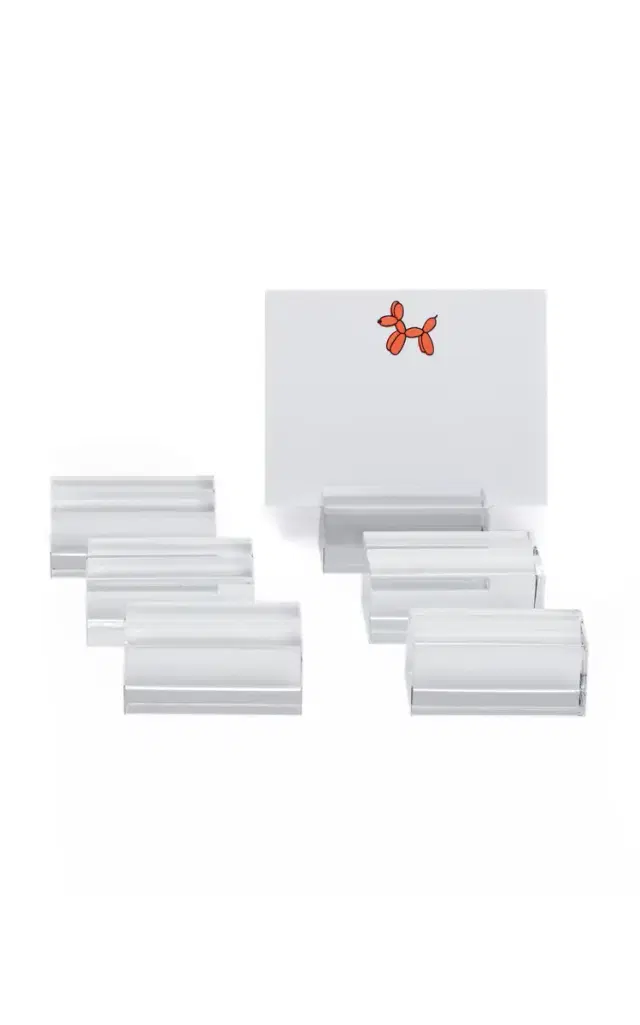 Clara Set-of-Six Crystal Placecard Holders - Clear