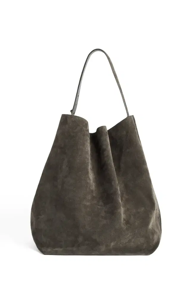 Belted Suede Tote Bag