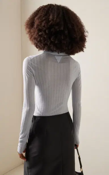 Prada Cashmere-Silk Polo Shirt | Thumbnail 4 Prada Cashmere-Silk Polo Shirt | Thumbnail 4