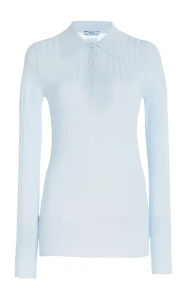 Prada Cashmere-Silk Polo Shirt | Thumbnail 6 Prada Cashmere-Silk Polo Shirt | Thumbnail 6