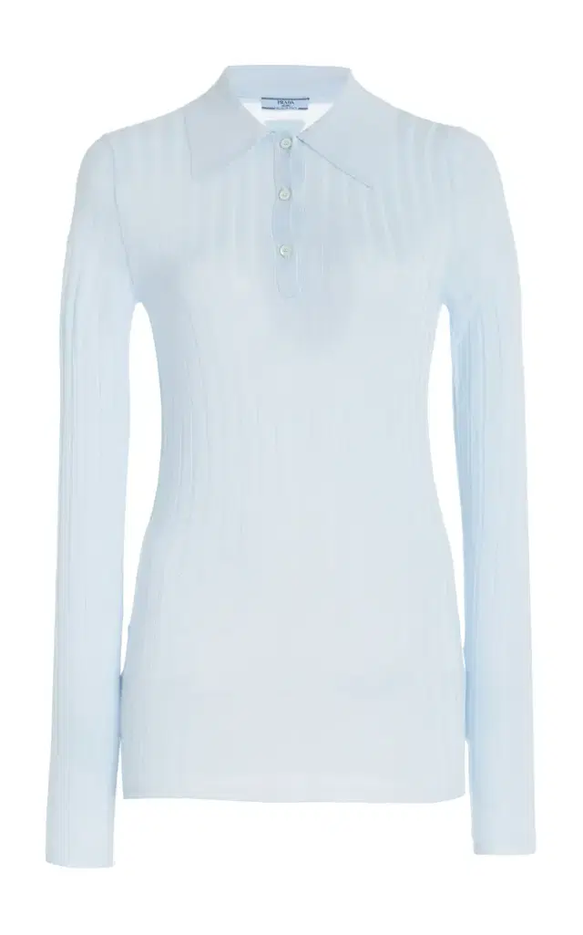 Prada Cashmere-Silk Polo Shirt