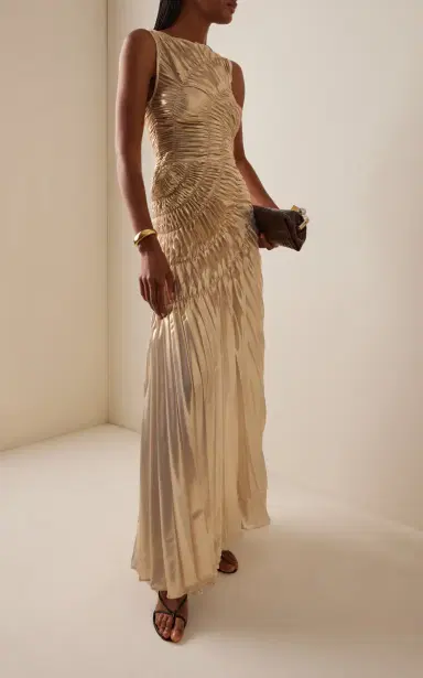 GEORGIA HARDINGE Fossil Lamé Maxi Dress | Thumbnail 3
