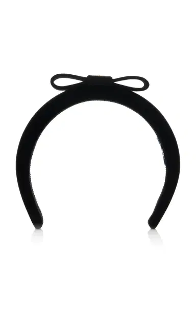 Prada Bow-Detailed Velvet Headband | Thumbnail 1 Prada Bow-Detailed Velvet Headband | Thumbnail 1