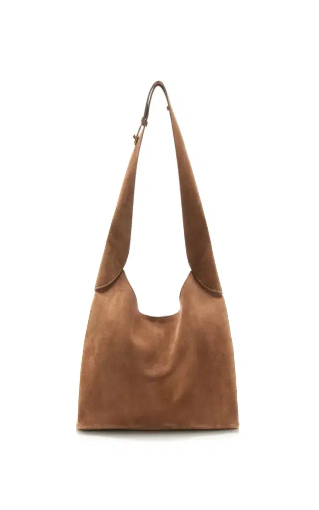 Small Suede Hobo Bag - Brown - OS