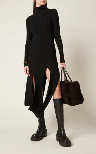 Bottega Veneta Turtleneck Ribbed Knit Mini Dress | Thumbnail 2 Bottega Veneta Turtleneck Ribbed Knit Mini Dress | Thumbnail 2