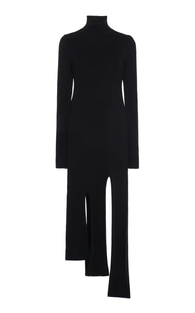 Bottega Veneta Turtleneck Ribbed Knit Mini Dress