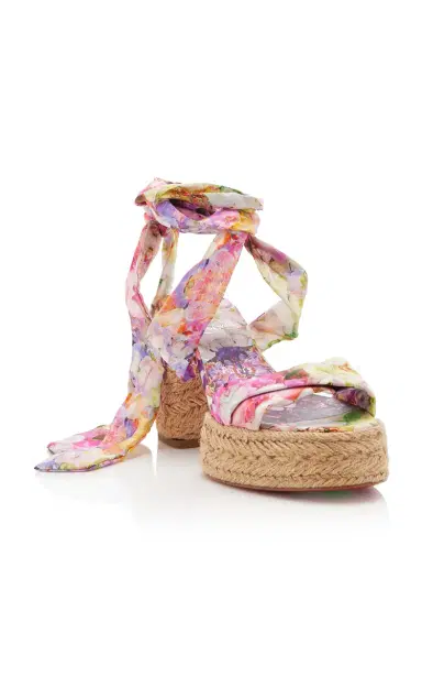 Christian Louboutin Mariza Du Desert 70mm Sash-Tie Woven Platform Sandals | Thumbnail 4