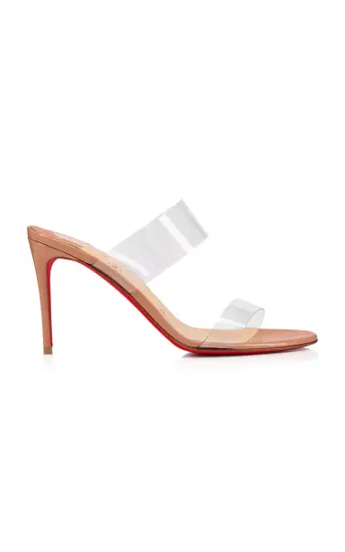 Christian Louboutin Just Nothing 85mm Patent PVC Sandals | Thumbnail 1 Christian Louboutin Just Nothing 85mm Patent PVC Sandals | Thumbnail 1
