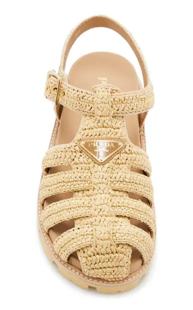 Prada Woven Raffia Fisherman Sandals | Thumbnail 3 Prada Woven Raffia Fisherman Sandals | Thumbnail 3