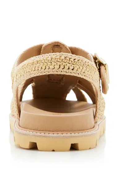 Prada Woven Raffia Fisherman Sandals | Thumbnail 4 Prada Woven Raffia Fisherman Sandals | Thumbnail 4