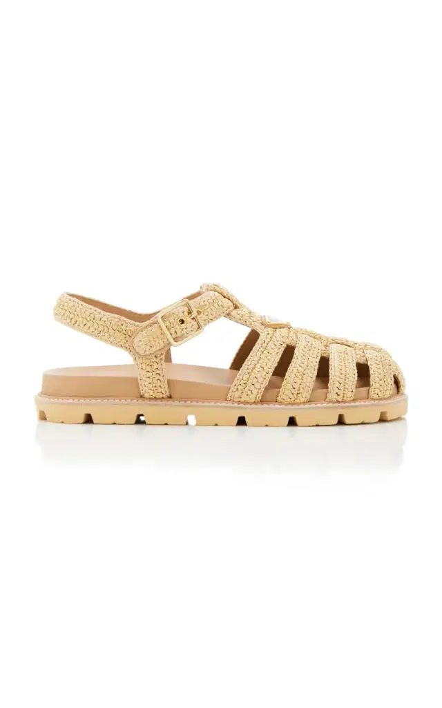 Woven Raffia Fisherman Sandals