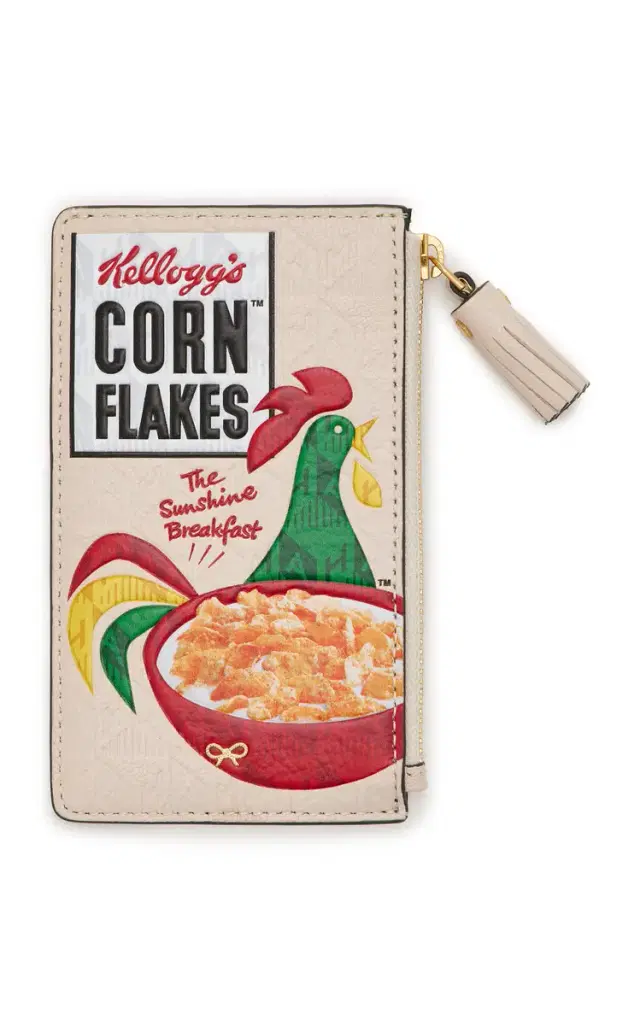 Anya Hindmarch Cornflakes Leather Zipped Card Case - White