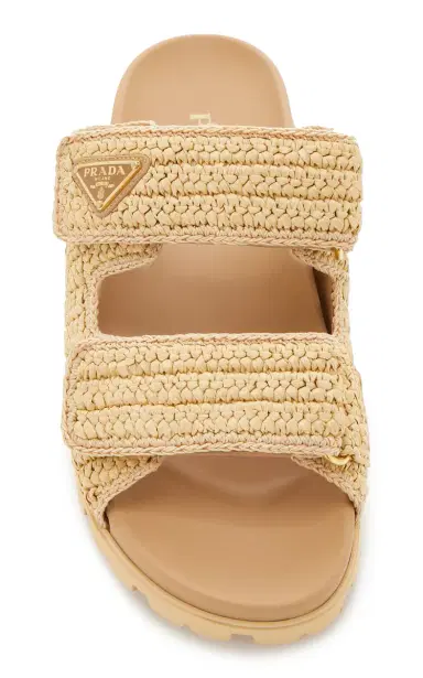 Prada Woven Raffia Sandals | Thumbnail 3 Prada Woven Raffia Sandals | Thumbnail 3