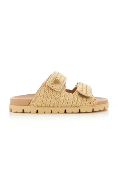 Prada Woven Raffia Sandals | Thumbnail 1 Prada Woven Raffia Sandals | Thumbnail 1