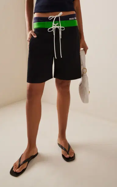 Miu Miu Raso Silk-Blend Shorts | Thumbnail 3 Miu Miu Raso Silk-Blend Shorts | Thumbnail 3