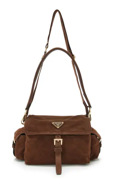 Prada Explore Small Suede Bag | Thumbnail 1 Prada Explore Small Suede Bag | Thumbnail 1