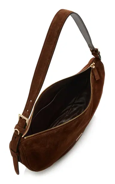 Prada Demi-Lune Large Suede Shoulder Bag | Thumbnail 5