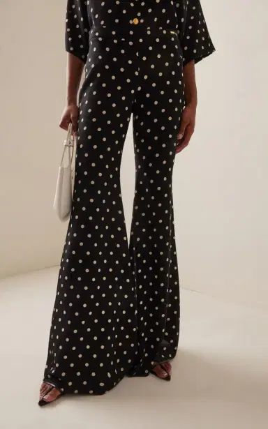 FRANÇOISE Exclusive Catherine Polka-Dot Deadstock-Silk Flared Pants | Thumbnail 4 FRANÇOISE Exclusive Catherine Polka-Dot Deadstock-Silk Flared Pants | Thumbnail 4