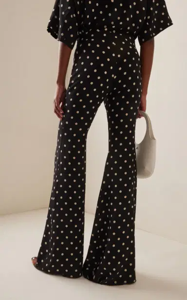 FRANÇOISE Exclusive Catherine Polka-Dot Deadstock-Silk Flared Pants | Thumbnail 5 FRANÇOISE Exclusive Catherine Polka-Dot Deadstock-Silk Flared Pants | Thumbnail 5