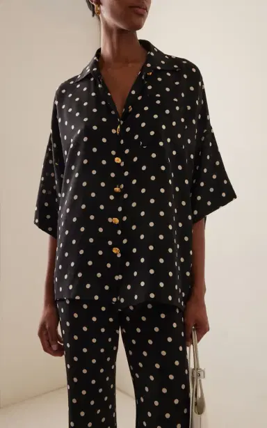FRANÇOISE Exclusive Zaoua Polka-Dot Deadstock-Silk Shirt | Thumbnail 3 FRANÇOISE Exclusive Zaoua Polka-Dot Deadstock-Silk Shirt | Thumbnail 3