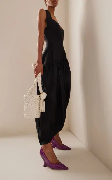 Bottega Veneta Croc-Embossed Leather Wedge Pumps | Thumbnail 3 Bottega Veneta Croc-Embossed Leather Wedge Pumps | Thumbnail 3