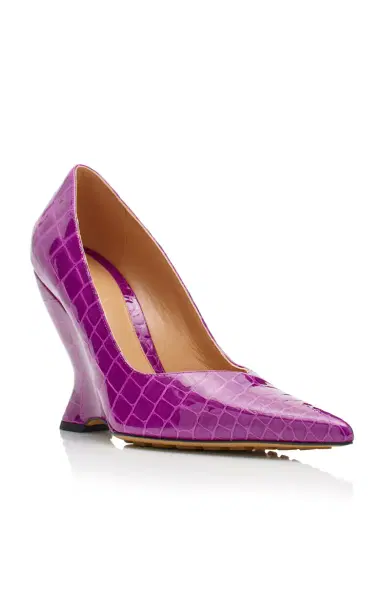Bottega Veneta Croc-Embossed Leather Wedge Pumps | Thumbnail 7 Bottega Veneta Croc-Embossed Leather Wedge Pumps | Thumbnail 7
