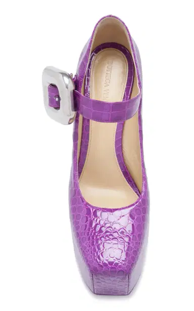 Bottega Veneta Croc-Embossed Leather Mary-Jane Platform Pumps | Thumbnail 5 Bottega Veneta Croc-Embossed Leather Mary-Jane Platform Pumps | Thumbnail 5