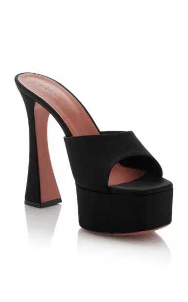 Amina Muaddi Dalida Satin Platform Mules | Thumbnail 4