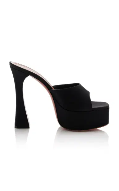 Amina Muaddi Dalida Satin Platform Mules | Thumbnail 6