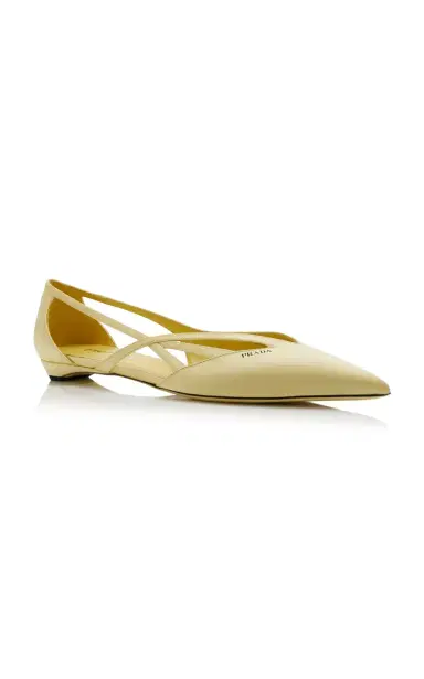 Prada Cutout Leather Ballet Flats | Thumbnail 4