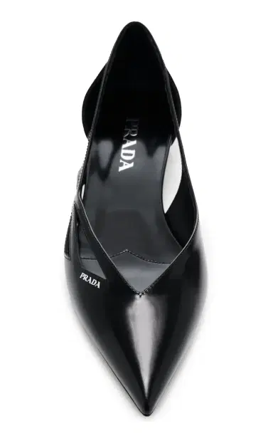 Prada Cutout Leather Flats | Thumbnail 3