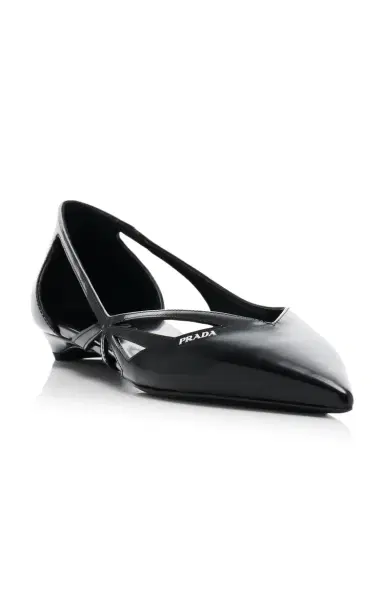 Prada Cutout Leather Flats | Thumbnail 5