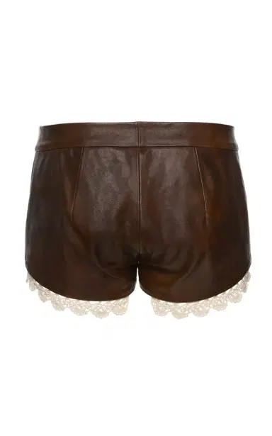 Magda Butrym Lace-Trimmed Leather Shorts | Thumbnail 5 Magda Butrym Lace-Trimmed Leather Shorts | Thumbnail 5