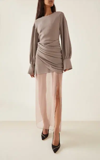 Nensi Dojaka Drop-Waist Midi Dress | Thumbnail 2 Nensi Dojaka Drop-Waist Midi Dress | Thumbnail 2