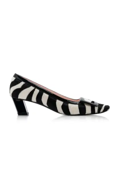 Roger Vivier Belle Vivier Patent Leather-Trimmed Pony Hair Pumps | Thumbnail 1 Roger Vivier Belle Vivier Patent Leather-Trimmed Pony Hair Pumps | Thumbnail 1