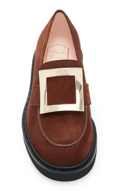 Roger Vivier Viv Rangers Buckle-Embellished Suede Loafers | Thumbnail 3