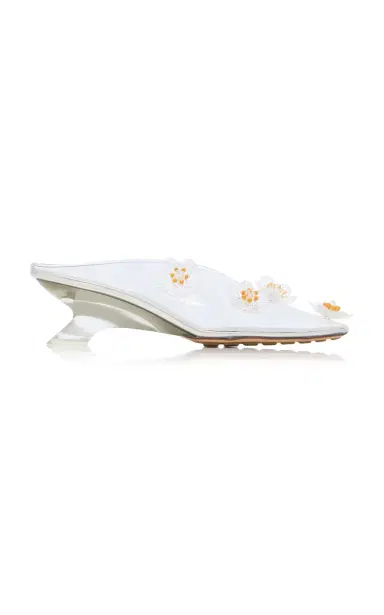 Bottega Veneta Floral-Appliquéd Plexi Mule Pumps | Thumbnail 1 Bottega Veneta Floral-Appliquéd Plexi Mule Pumps | Thumbnail 1