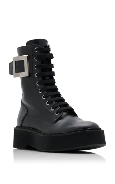 Roger Vivier Viv Rangers Buckle-Embellished Lace-Up Leather Boots | Thumbnail 5 Roger Vivier Viv Rangers Buckle-Embellished Lace-Up Leather Boots | Thumbnail 5