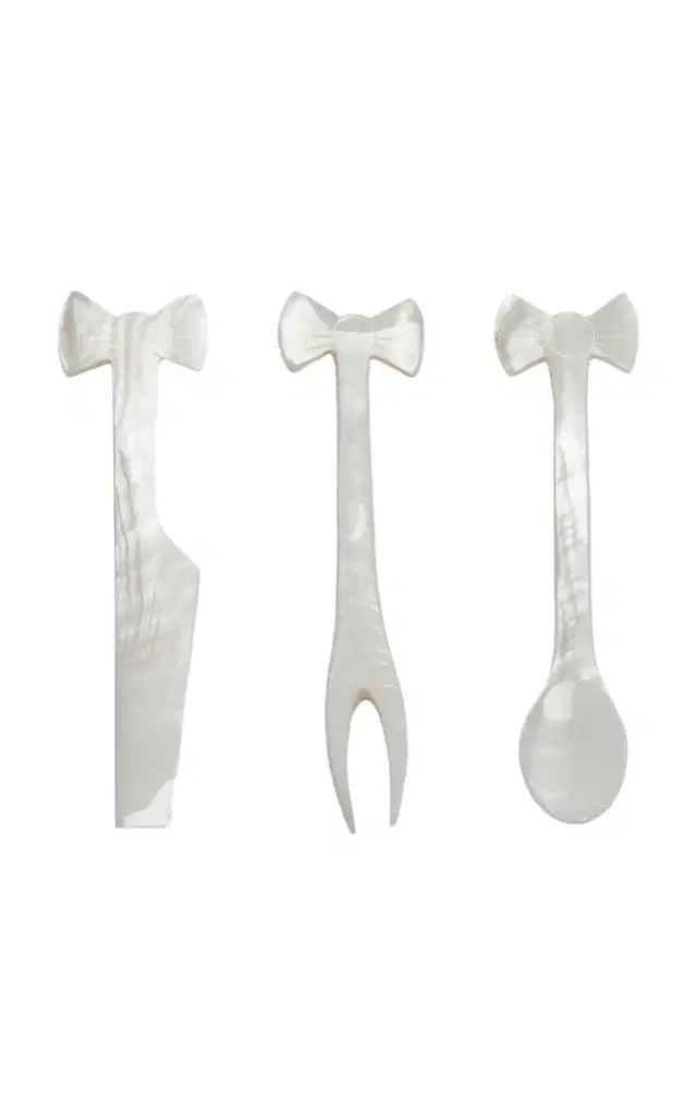 Gohar World Set-of-Three Bow Mother of Pearl Serving Set - N/a