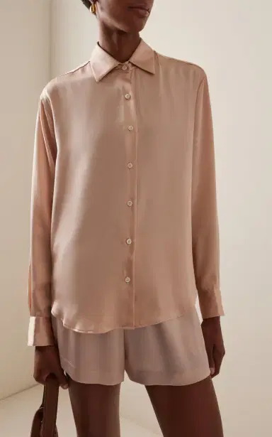 Comme Si La Classica Silk-Charmeuse Shirt | Thumbnail 3