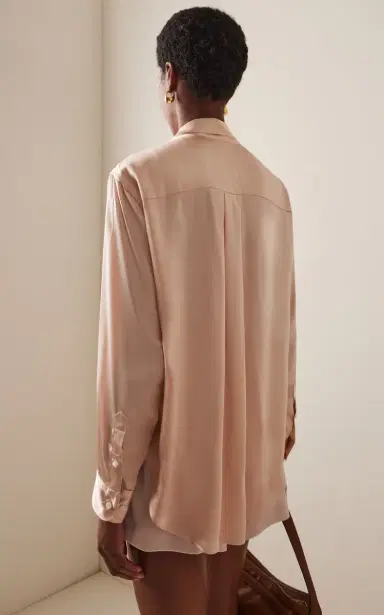 Comme Si La Classica Silk-Charmeuse Shirt | Thumbnail 4