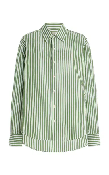 Comme Si La Classica Striped Cotton-Poplin Shirt | Thumbnail 8 Comme Si La Classica Striped Cotton-Poplin Shirt | Thumbnail 8