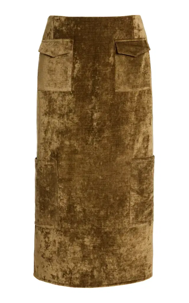 Valleta Velour Midi Skirt