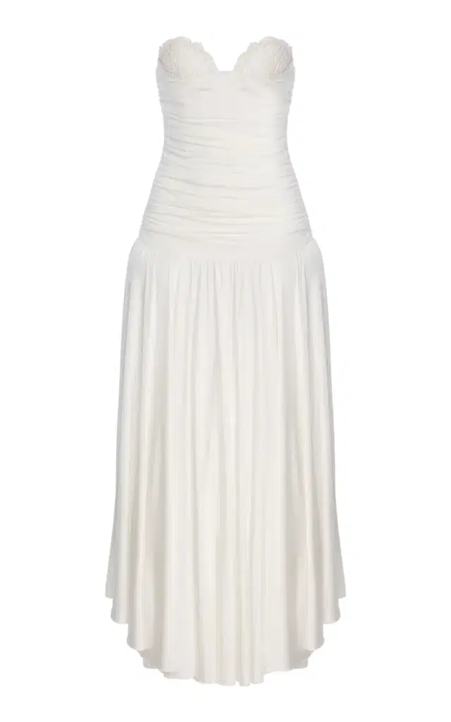Magda Butrym Exclusive Riviera Crochet-Trim Jersey Maxi Dress